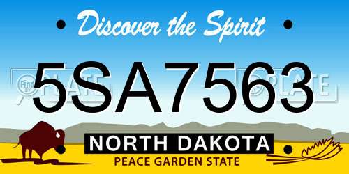 5SA7563 North Dakota License Plate