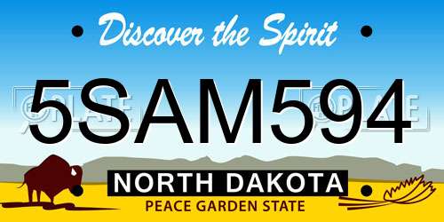 5SAM594 North Dakota License Plate