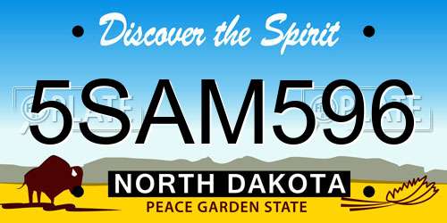 5SAM596 North Dakota License Plate