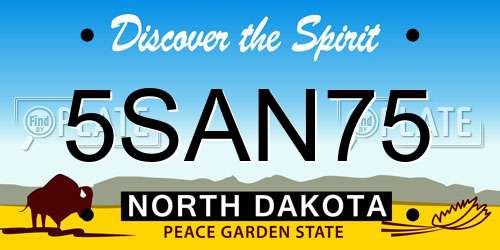 5SAN75 North Dakota License Plate