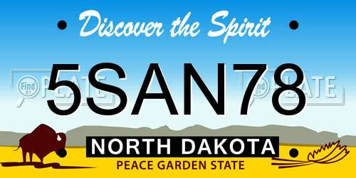 5SAN78 North Dakota License Plate