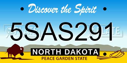 5SAS291 North Dakota License Plate