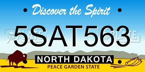 5SAT563 North Dakota License Plate