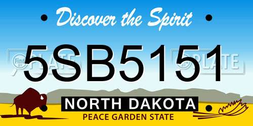 5SB5151 North Dakota License Plate