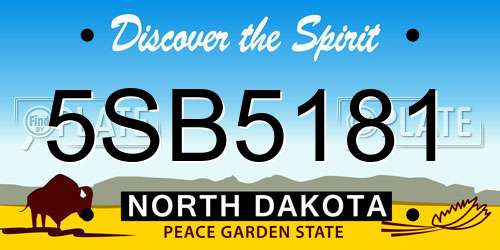 5SB5181 North Dakota License Plate