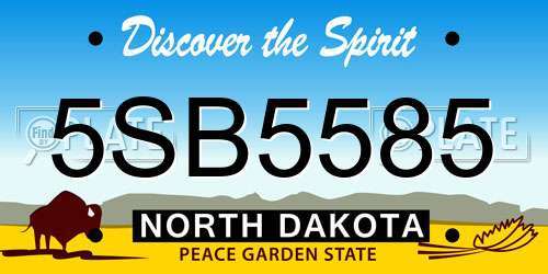 5SB5585 North Dakota License Plate
