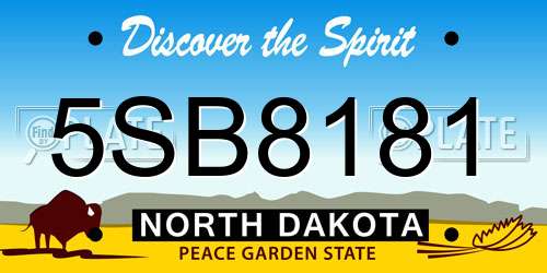 5SB8181 North Dakota License Plate