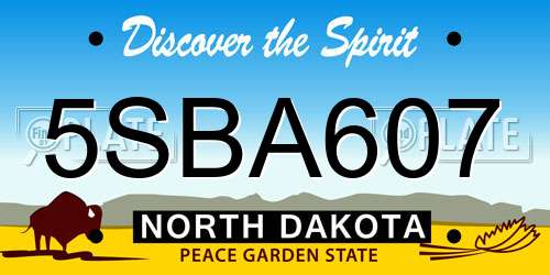 5SBA607 North Dakota License Plate