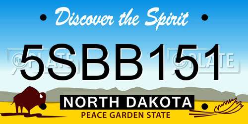 5SBB151 North Dakota License Plate