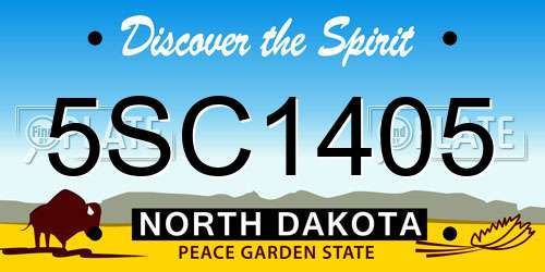 5SC1405 North Dakota License Plate