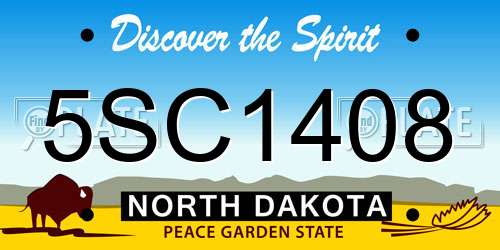 5SC1408 North Dakota License Plate