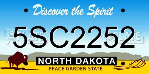 5SC2252 North Dakota License Plate