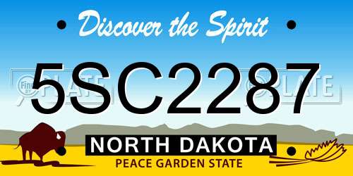 5SC2287 North Dakota License Plate