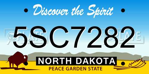 5SC7282 North Dakota License Plate