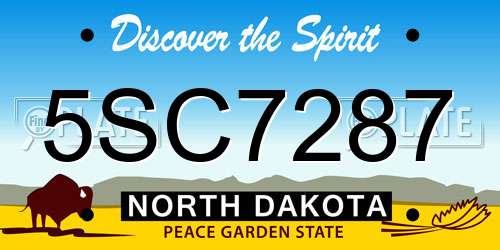 5SC7287 North Dakota License Plate