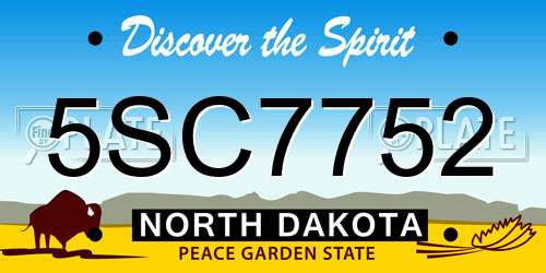 5SC7752 North Dakota License Plate
