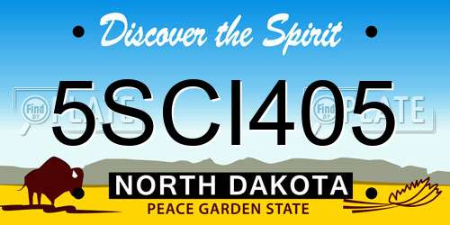 5SCI405 North Dakota License Plate