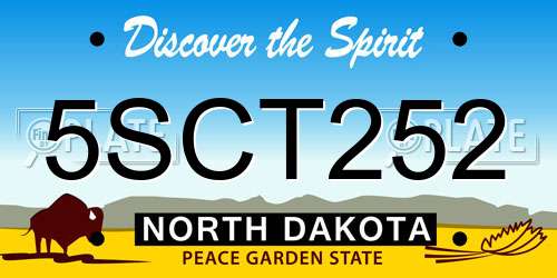5SCT252 North Dakota License Plate