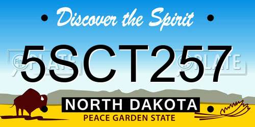 5SCT257 North Dakota License Plate
