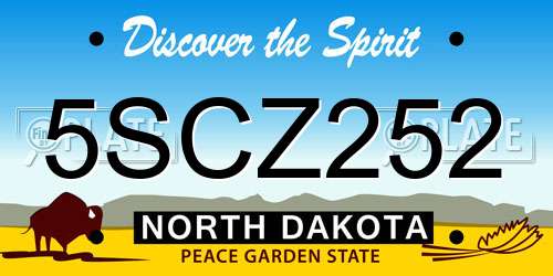 5SCZ252 North Dakota License Plate