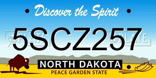 5SCZ257 North Dakota License Plate