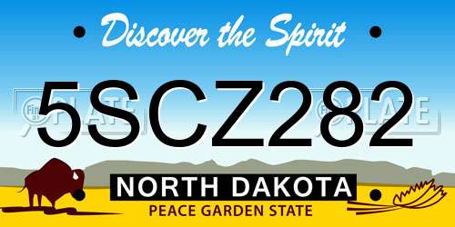 5SCZ282 North Dakota License Plate