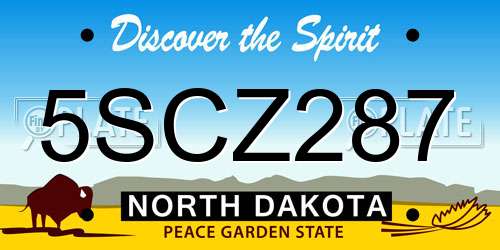 5SCZ287 North Dakota License Plate