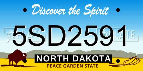5SD2591 North Dakota License Plate