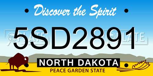 5SD2891 North Dakota License Plate