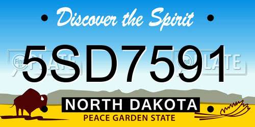 5SD7591 North Dakota License Plate