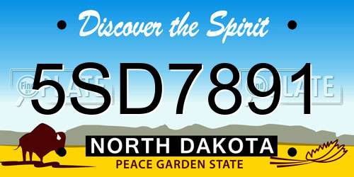 5SD7891 North Dakota License Plate