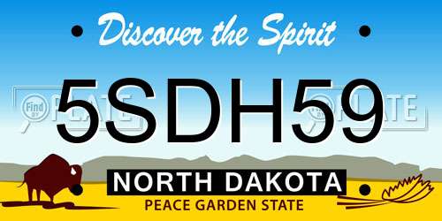 5SDH59 North Dakota License Plate