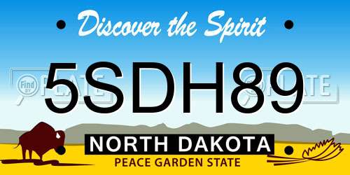 5SDH89 North Dakota License Plate