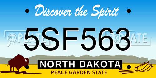 5SF563 North Dakota License Plate