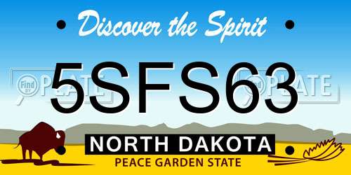 5SFS63 North Dakota License Plate