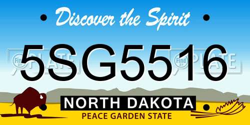 5SG5516 North Dakota License Plate