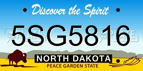 5SG5816 North Dakota License Plate