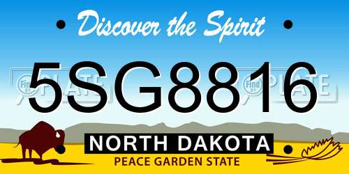 5SG8816 North Dakota License Plate