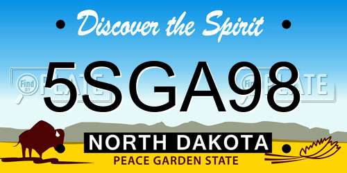 5SGA98 North Dakota License Plate