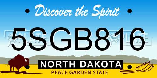 5SGB816 North Dakota License Plate