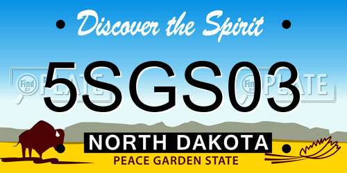 5SGS03 North Dakota License Plate