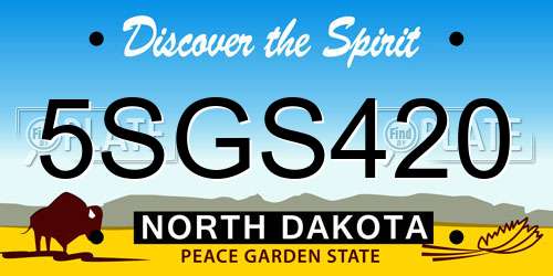 5SGS420 North Dakota License Plate