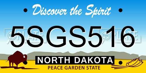 5SGS516 North Dakota License Plate