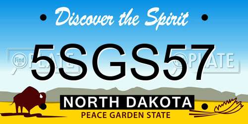 5SGS57 North Dakota License Plate