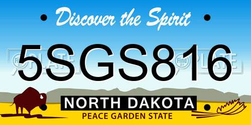 5SGS816 North Dakota License Plate