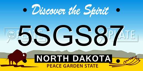 5SGS87 North Dakota License Plate