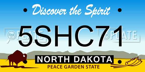 5SHC71 North Dakota License Plate