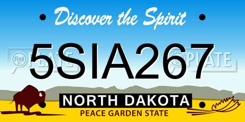 5SIA267 North Dakota License Plate