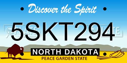 5SKT294 North Dakota License Plate