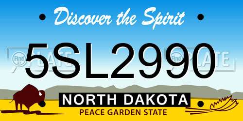 5SL2990 North Dakota License Plate